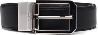 Ermenegildo Zegna Black reversible leather belt