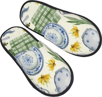 Generic Furry Slippers Vintage Utensils Home Slippers Comfy Non Slip House Slipper For Travel Women Bathroom M