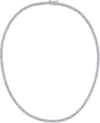 Kenneth Jay Lane Cubic Zirconia Tennis Necklace in Rhodium Plated at Nordstrom