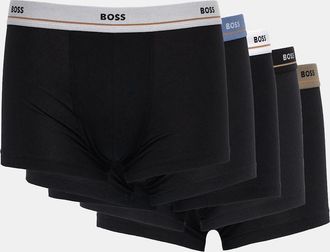HUGO BOSS Mens BOSS Orange 5-Pack Mens Stretch-Cotton Trunks with Logo Waistbands - Open Miscellaneous 960 - Black - Size: 33/32/32
