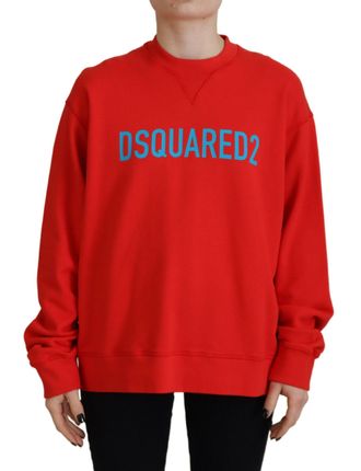 Dsquared2 Dsqua&sup2; Cotton Printed Crew Neck Long Sleeve Womens Sweater (Pre-Owned)