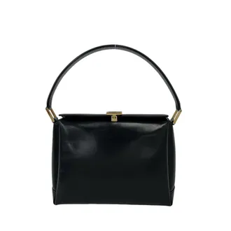 Gucci Black Leather Handbag Tote Bag (Pre-Owned)