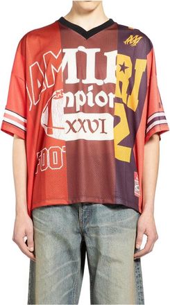 Amiri T-Shirts, male, Multicolor, L, Spliced Oversized Mesh Tee