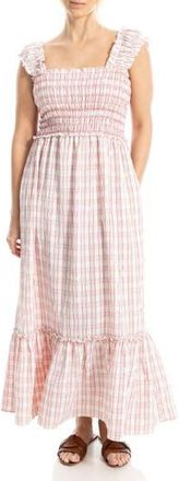 Max Studio Tiered Printed Sundress in White/Red Check at Nordstrom Rack, Size X-Large