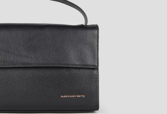 Alexander Smith Holly shoulder bag with shoulder strap in black tumbled leather