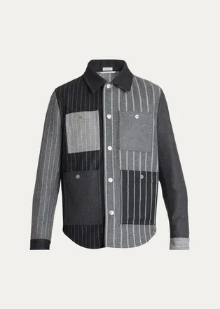Thom Browne Mens Funmix Utility Patch-Pocket Shirt Jacket