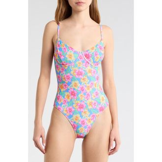 Rip Curl Malibu Cove D- to DD-Cup One-Piece Swimsuit in Blue at Nordstrom, Size Xx-Small