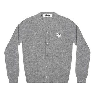 Comme Des Gar&ccedil;ons Cardigan White heart Light Grey AZ-N066-051-1