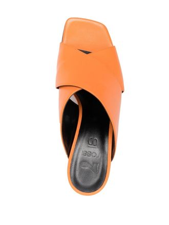 Sergio Rossi Calf Leather Block Heel Mule - Orange