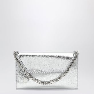Stella McCartney Falabella metallic silver crossbody wallet bag
