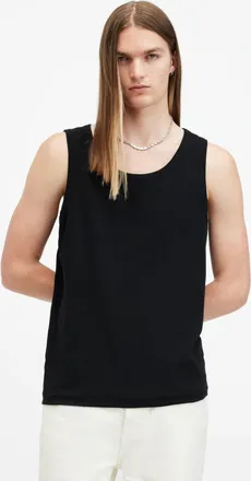 AllSaints Mens Cotton Edwards Ramskull Embroidered Ribbed Vest, Size: XXL