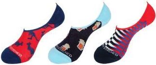 Unsimply Stitched Assorted 3-Pack No Show Socks in Red Blue Grey at Nordstrom Rack