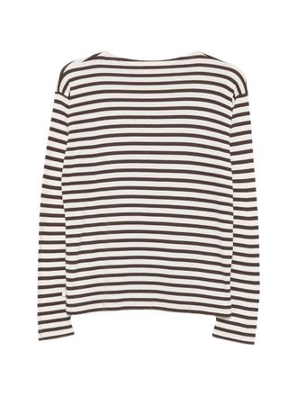 Closed Striped Cotton Blend T-Shirt - Brown