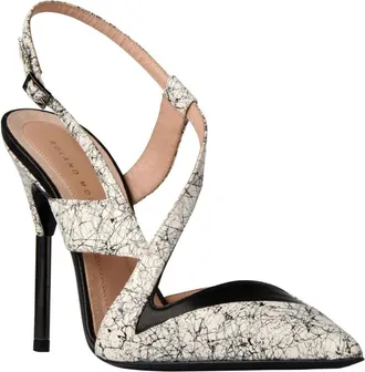 Roland Mouret Rabane Snake Printed Cutout Pumps Size 37