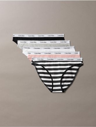 Calvin Klein Womens Icon Logo 5-Pack Low Rise Bikini - Multi - XL