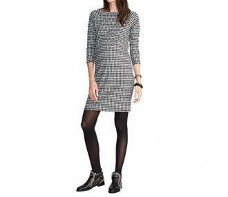 Hatch The Mila 3/4 Sleeve Dress In Black/ivory
