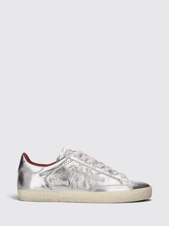 Premiata Stevend Calfskin Sneakers with Contrasting Details and Logo