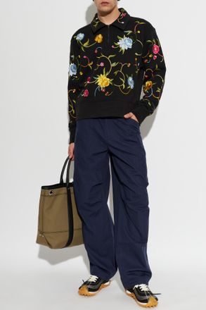 Kenzo Cotton Cargo Trousers, Mens, Navy Blue