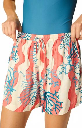 Natalie Martin Jasper Pull-On Short In Coral Wave Peach