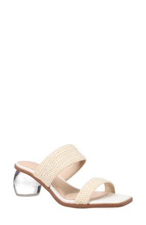 Pelle Moda Lela Raffia Slide Sandal in White Raffia at Nordstrom, Size 7.5