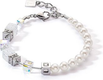 Coeur de Lion Geocube Precious Fusion Pearls Bracelet in White at Nordstrom, Size 8.25