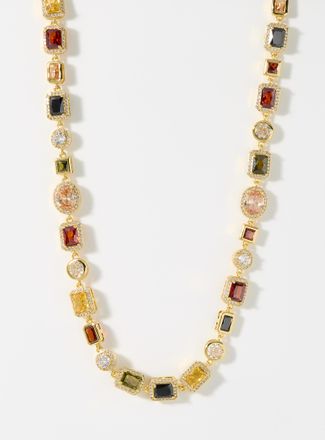 Le 31 Mens Opulent mixed stone golden necklace