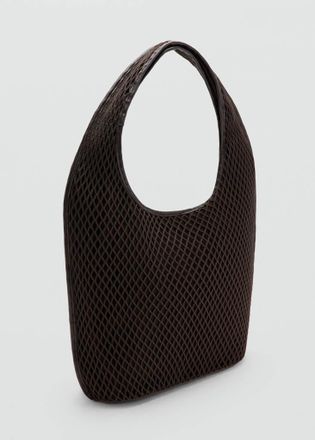 Mango Borsa sacco rete cioccolato - Donna - Taglia unica - MANGO