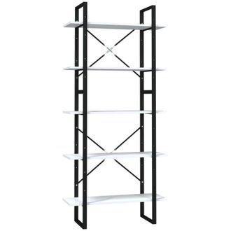 vidaXL Vidaxl - Libreria a 5 Ripiani Bianca 80x30x175 cm in Legno Multistrato