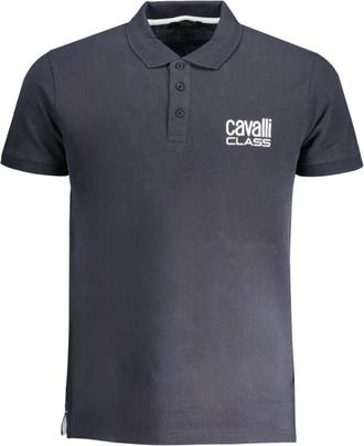Cavalli Polo Shirt met Korte Mouwen - Heren - Polos - Blauw - L - Katoen - Tops
