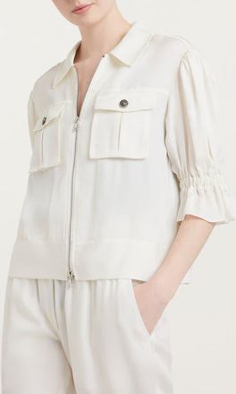 Cinq à Sept Holly Ruffle Sleeve Jacket in Ivory at Nordstrom, Size Xx-Small