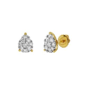 LuvMyJewelry Poire 14K Yellow Gold Cluster Lab Grown Diamond Unisex Earrings - 0.32 Cts at Nordstrom