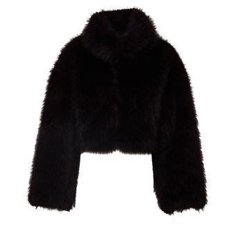 Rotate Mole Salia Faux Fur Cropped Jacket