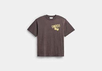 Coach Mens Dice Relaxed T-Shirt in Black, Size X-Large | Organic Cotton