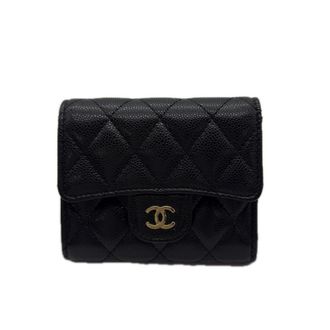 Chanel Matelasse Black Grained Calfskin Wallet (Tri-Fold) (Pre-Owned)