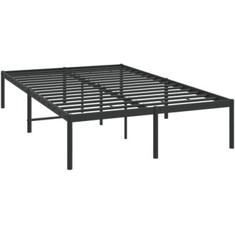 vidaXL Estructura De Cama Sin Colch&oacute;n Metal Negro 135x190 Cm Vidaxl