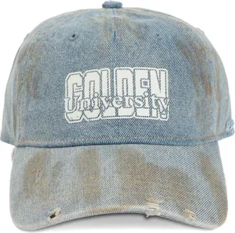 Golden Goose Cappello denim con effetto vissuto - Blu
