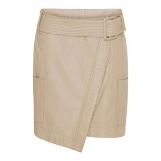 Notyz Notyz - Korte Leren Rok - Dames - Rokken - Beige - Maat: M Leer