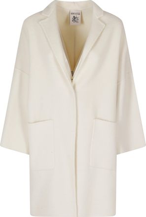 Semicouture Butter Sigmund Boxy Notched Collar Virgin Wool Coat