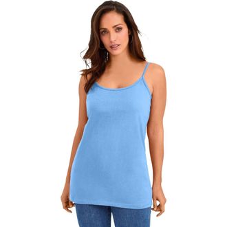 Jessica London Stretch Cotton Cami in French Blue at Nordstrom, Size 12