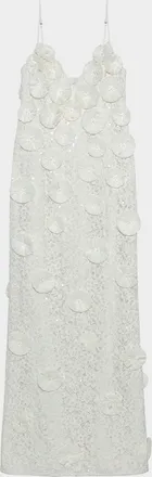 SIMKHAI Maven Floral-Appliqu&eacute; Sequined A-Line Gown