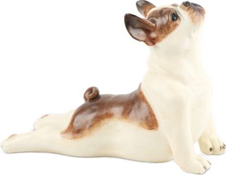 Melrose International Yoga Dog Statue (Set of 2) - White, Brown