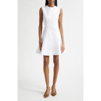 Veronica Beard Karrigan Sleeveless Stretch Cotton Minidress in White at Nordstrom, Size 14