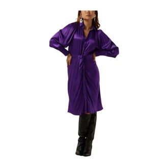 Co'Couture Harvey Drape Jurk - Dames - Casual kleedjes - Paars - S - Polyester - Kleedjes