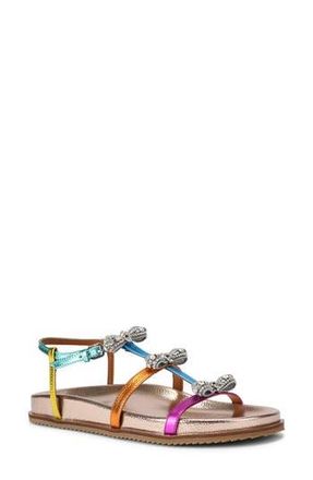 Kurt Geiger Pierra Micro Bow Ankle Strap Sandal in Metallic Multi at Nordstrom Rack, Size 5.5Us / 35.5Eu