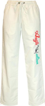 Australian Footware Smash Track Broek met Logo Borduursel - Dames - Straight fit broeken - Wit - S - Katoen - Broeken
