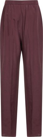 Saint Laurent Womens Silk Trousers Aubergine Bordeaux