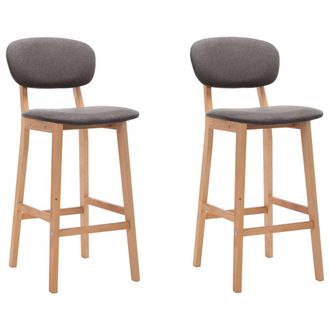 vidaXL Taburetes De Cocina 2 Unidades Tela Gris Claro Vidaxl