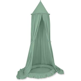 OEM Conjunto: Dosel Colgante De Algod&oacute;n Para Habitaci&oacute;n Infantil Y Nido Con Volante - Salvia