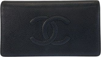 Chanel Black Leather Wallet (Bi-Fold) (Pre-Owned)