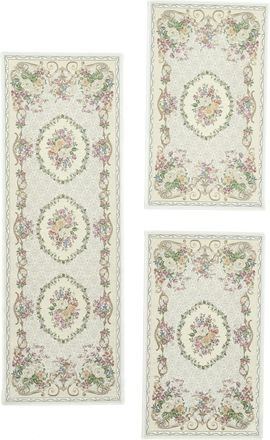 THEKO Bettumrandung »Flomi Floral« Höhe 3 mm 3 Stk. tlg. Bettvorleger, Läufer-Set für das Schlafzimmer, gewebt, Blumen Design